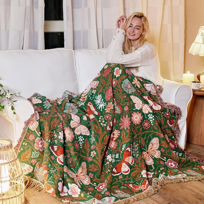 LUTBM Boho Throw Blanket for Couch Sofa Chair Cotton Summer Blankets for - Image 5
