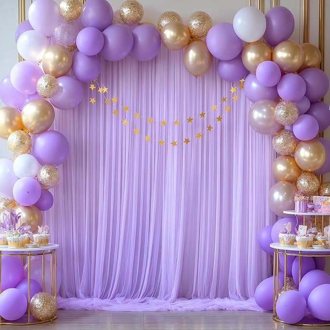 Lavender Tulle Backdrop Curtains - Image 2