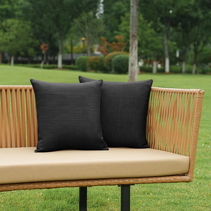 NiNi ALL Pack of 2 Decorative Outdoor Waterproof Pillow Covers Square Garden - Image 2