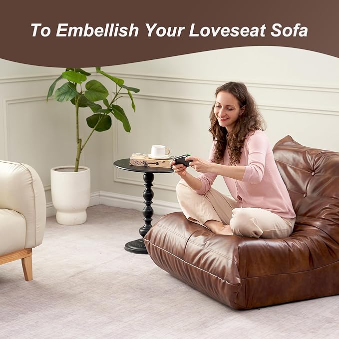 Hobestluk Giant Bean Bag Chair Lazy Floor Sofa, Memory Foam Fireside Sofa - Image 7