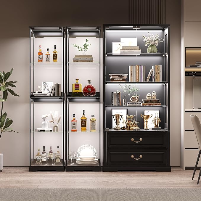 Glass Display Cabinet with Doors, Bookcase - Image 6