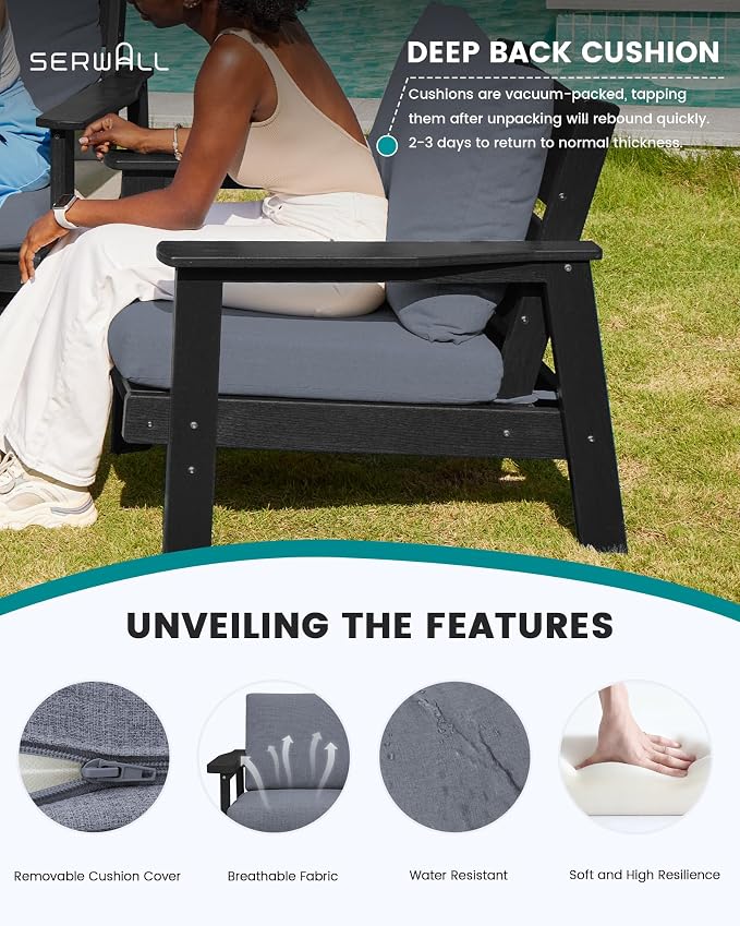 SERWALL HDPE Patio Furniture Set - Image 2