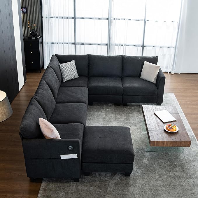 122.8" Large Sectional Couches for Living Room, 6 Seater L Shaped Modular - Image 9
