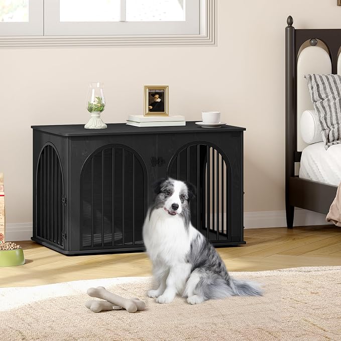 Hzuaneri 39.4" Wooden Dog Crate Furniture, Indoor Dog Kennel Dogs Cage - Image 8