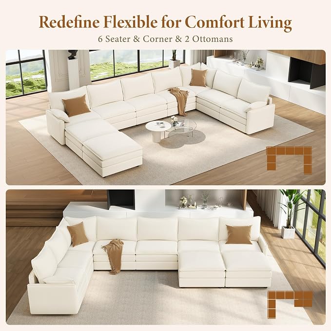 Vesgantti Large Modular Sectional Sofa, Big Comfy Cloud Couch - Image 7