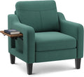 Accent Chair for Living Room Modern Linen Upholstered Armchair Side Wooden by Unknown
