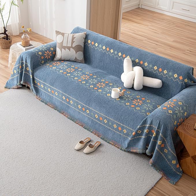 DREAMINGO Couch Cover Chenille Boho Sofa Covers - Image 7