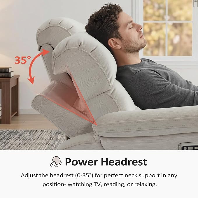 MCombo 61.6'' Wall Hugger Power Loveseat Recliner, Reclining Loveseat - Image 5