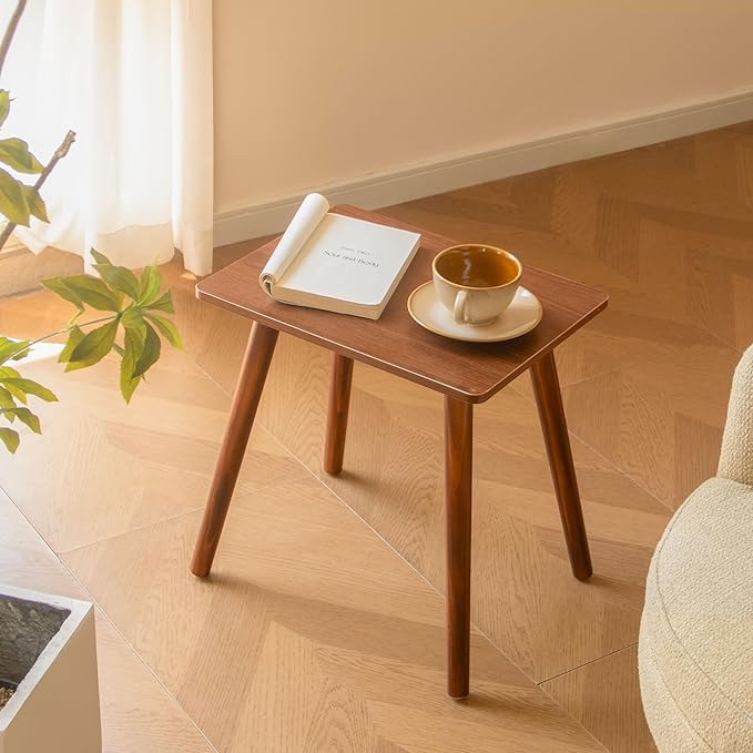 Small Side Table, Mid Century Modern End Tables Living Room, Wood Accent Bed - Image 6