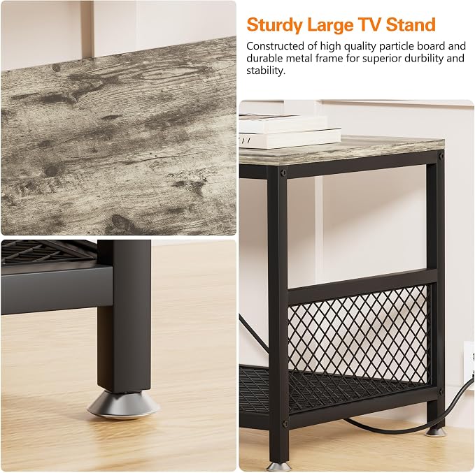 VECELO TV Stand with Power Outlets - Image 4