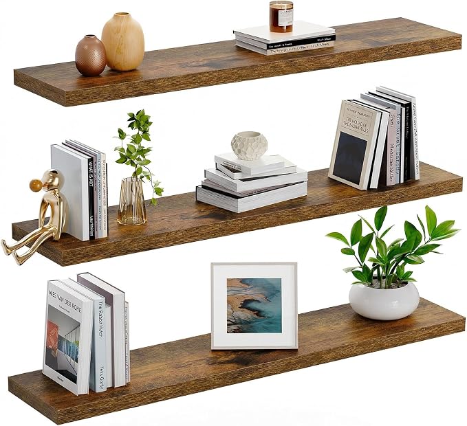 AMADA HOMEFURNISHING 23.6" L Floating Shelves, Wall Shelves Set of 3 - Image 9