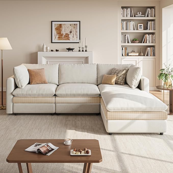 97" Modular Sectional Sofa, L Shaped Cloud Couches - Image 3