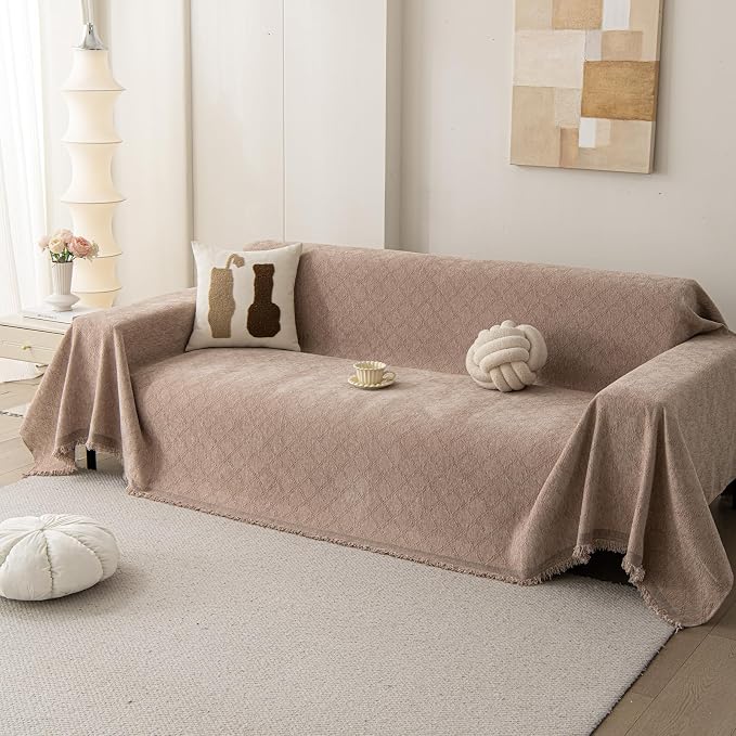 DREAMINGO Modern Chenille Couch Cover Blanket Washable Sofa Covers by DREAMINGO