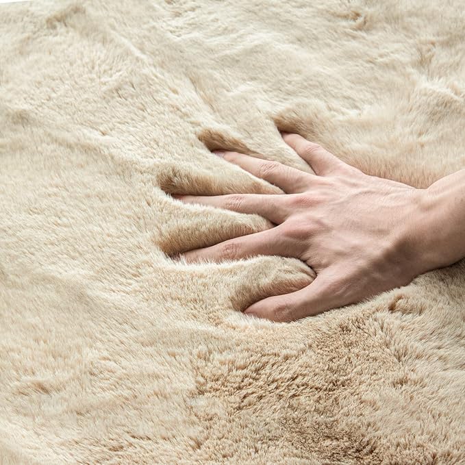 ORINOVA Round Rugs 8ft Shag Washable Fluffy Area Rugs - Image 5