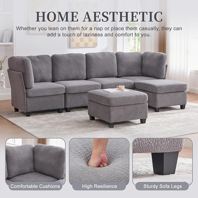 113" Modular Sectional Sofa Couch - Image 6