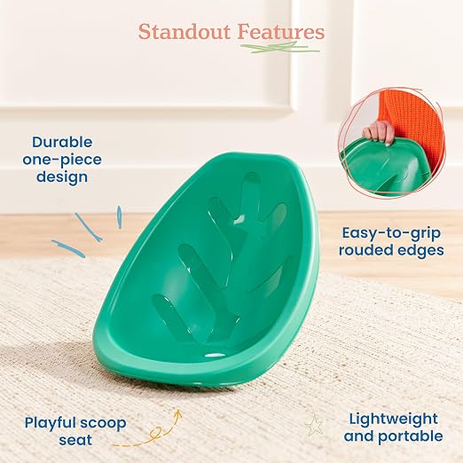 ECR4Kids Plastic Leaf Scoop Floor Rocker Seat, Classroom Furniture - Image 5