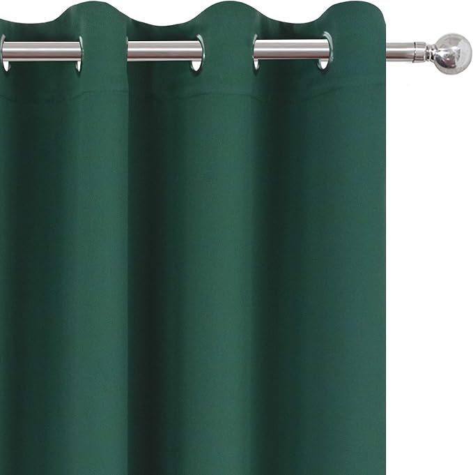 LEMOMO Blackout Curtains 66 x 95 inch/Dark Green Curtains Set of 2 - Image 7