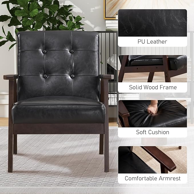 Bonzy Home Mid Century Modern Accent Chairs Set of 2 - Image 3