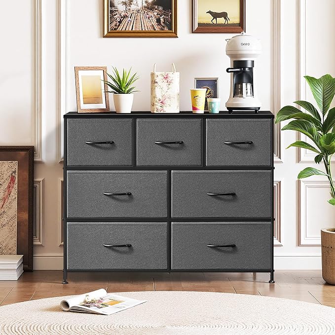7-Drawer Dresser for Bedroom, Anti-Tip Wide Storage Organizer Fabric Chest of - Image 2