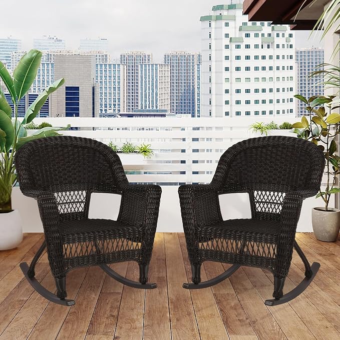 Jeco Set of 2 Wicker Rocker Chairs - Image 5