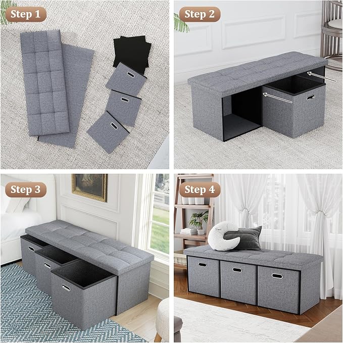 43''W Storage Ottoman Bench - Image 5