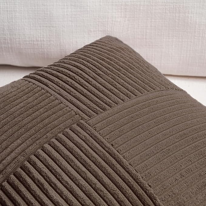 Fancy Homi 2 Packs Dark Brown Euro Decorative Throw Pillow Covers 26x26 Inch - Image 3