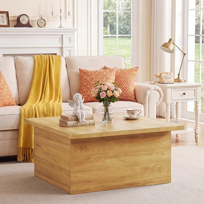 HUAHUU Lift Top Coffee Table, 4 in 1 Square Coffee Table - Image 5