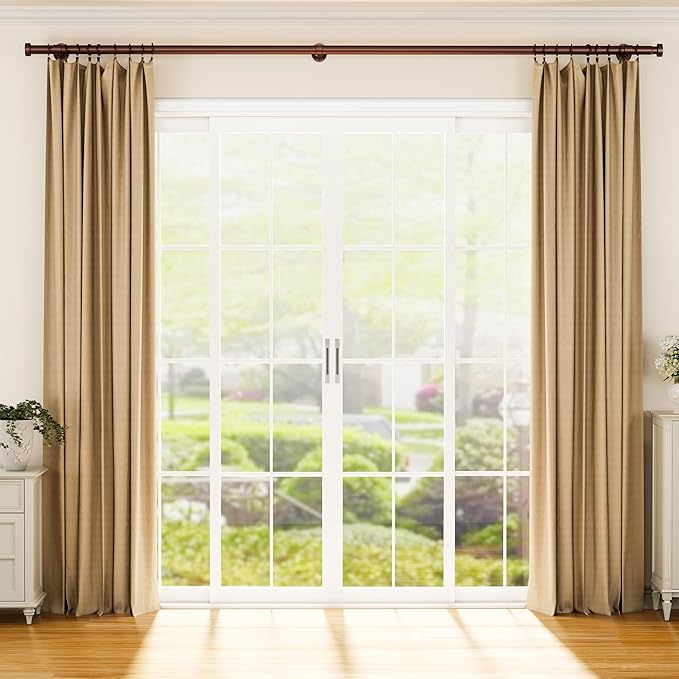 YaFex Heavy Duty Curtain Rods 32-150 Inch, 1 Inch Adjustable Bronze Curtain Rod - Image 2