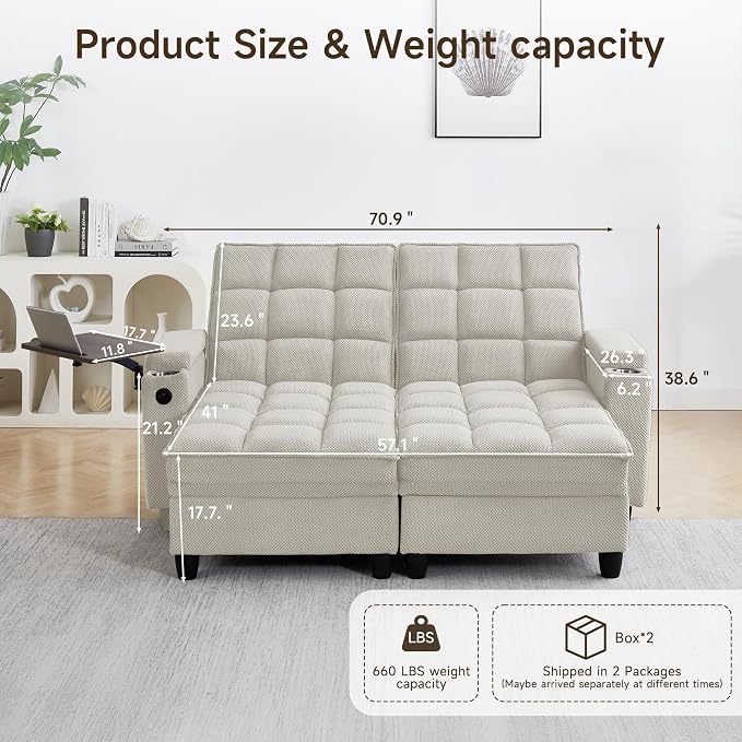oaaktu 70.9'' Double Chaise Lounge - Image 2