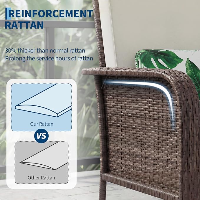GAOMON 2-Piece Outdoor Patio Furniture Set, Rattan Lounge Chairs - Image 4
