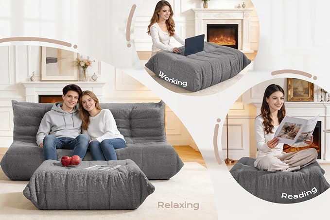 Bean Bag Pouf Ottoman, Foot Stool, Foot Rest - Image 4