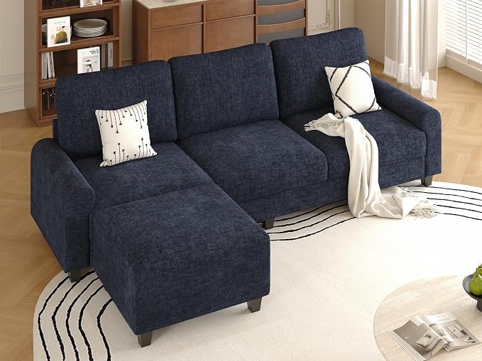 EASE MOOSE 100" Chenille L-Shaped Sectional Sofa, Modern Deep Seat Modular Couch - Image 3
