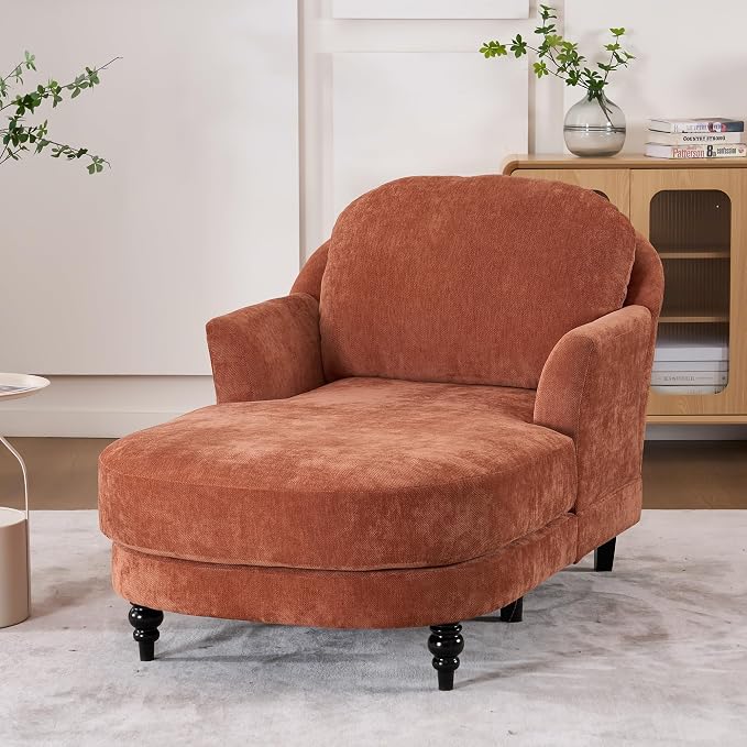 Chaise Lounge Chair Indoor, 59.8"Oversized Couch Reading Chairs, Chenille - Image 9