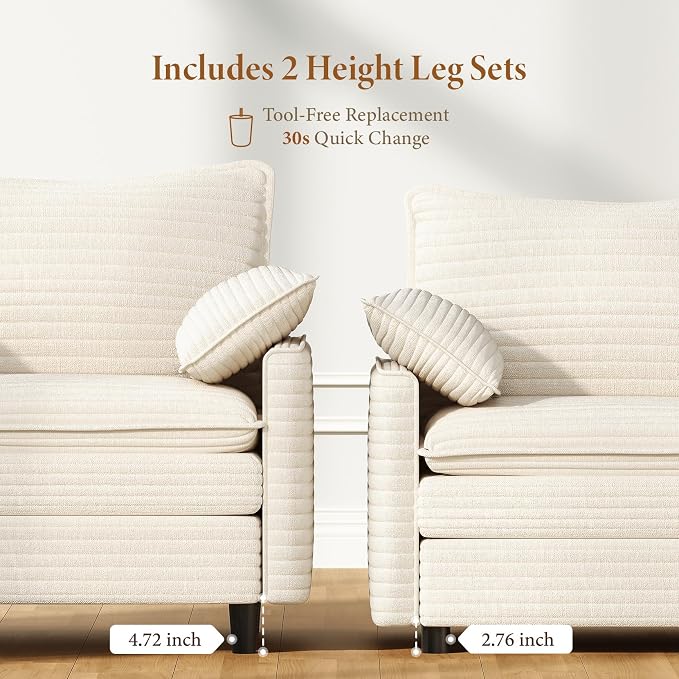 Vesgantti 74" Loveseat Sofa for Living Room, Comfy Cloud Couch Deep Seat - Image 3
