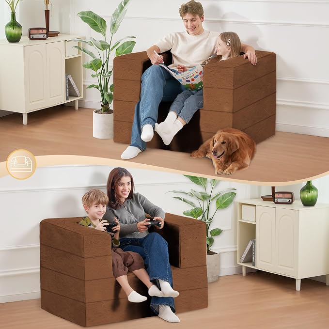 Futon Sofa Bed with Pillow, 3-in-1 Sleeper Sofa Bed with Removable Cover - Image 4