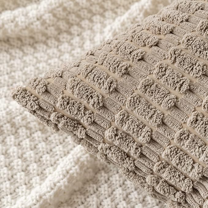 MIULEE Pack of 2 Corduroy Decorative Euro Sham Throw Pillow Covers 22x22 Inch - Image 2
