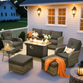 ovios 7 Pieces Patio Furniture Set, Outdoor Wicker Sofa Couch by OVIOS