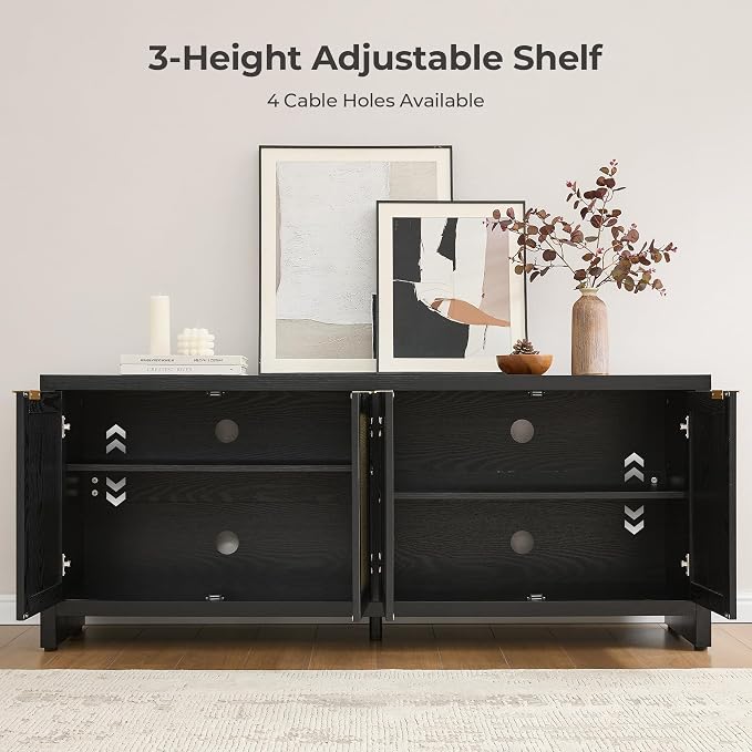 SICOTAS TV Stand for Living Room Boho Entertainment Center for Bedroom - Image 4