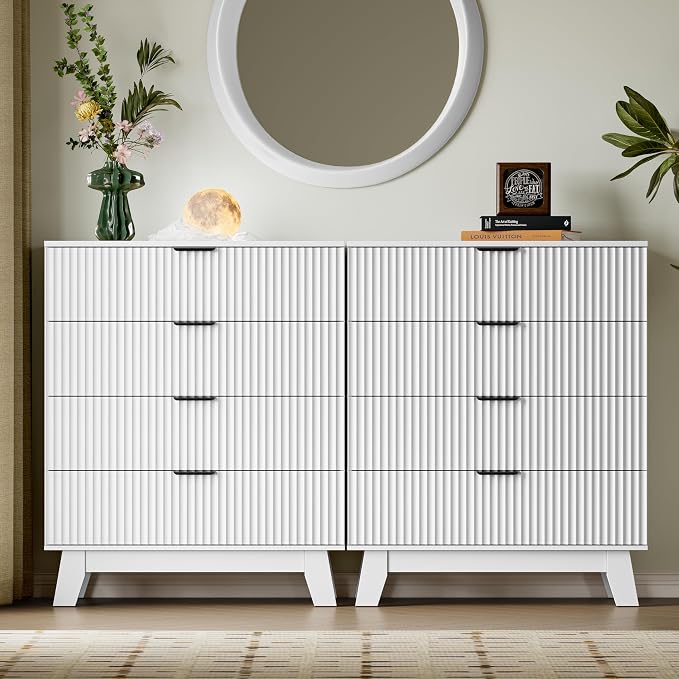 BORNOON 39" Tall Dresser for Bedroom, 4-Drawer Fluted Chest of Drawers - Image 7