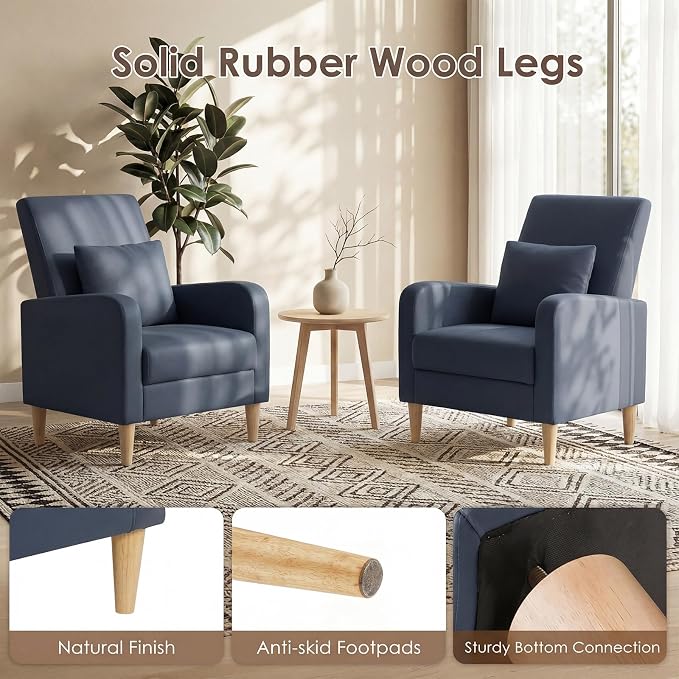 COLAMY Mid-Century Modern Upholstered Accent Chair - Image 7
