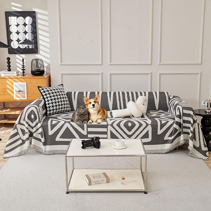 VClife Bohemian Sofa Cover for Dog, Non Slip Couch Covers for 3-4 Cushion Couch by VCLIFE