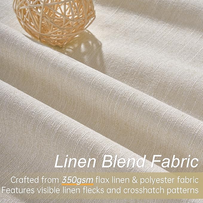 Topfinel 105 Inch Linen Blackout Curtains - Image 3
