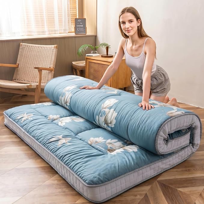 MAXYOYO Floral Printed Futon Mattress, Japanese Floor Mattress Quilted Mattress by MAXYOYO