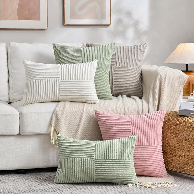Fancy Homi 2 Packs Blush Pink Decorative Throw Pillow Covers 18x18 Inch - Image 7