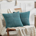 Fancy Homi 2 Packs Teal Decorative Throw Pillow Covers 22x22 Inch by Fancy+Homi