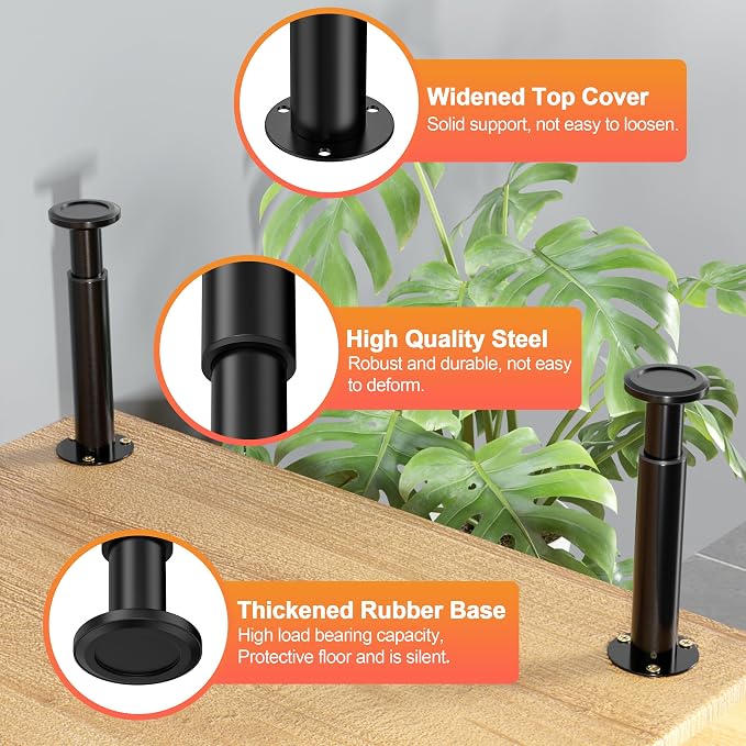 Wlrrcwdttc 4 Pcs Adjustable Bed Center Support Legs 10-17 inch - Image 6