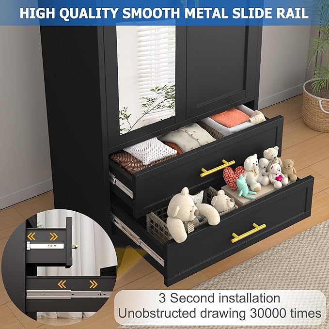 GAIOUS Steel Armoire Wardrobe Closet - Image 4