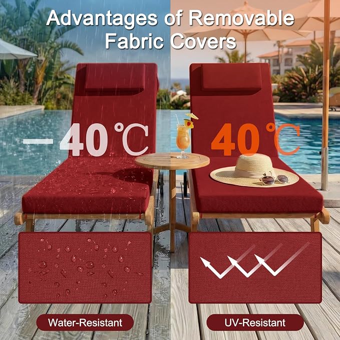Outdoor Lounge Chair mat, 72 inches x 21 inches, Waterproof Chaise Lounge - Image 3