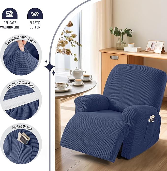 TAOCOCO Oversized Recliner Chair Covers, 1 Seater Streach Recliner Covers Soft - Image 3