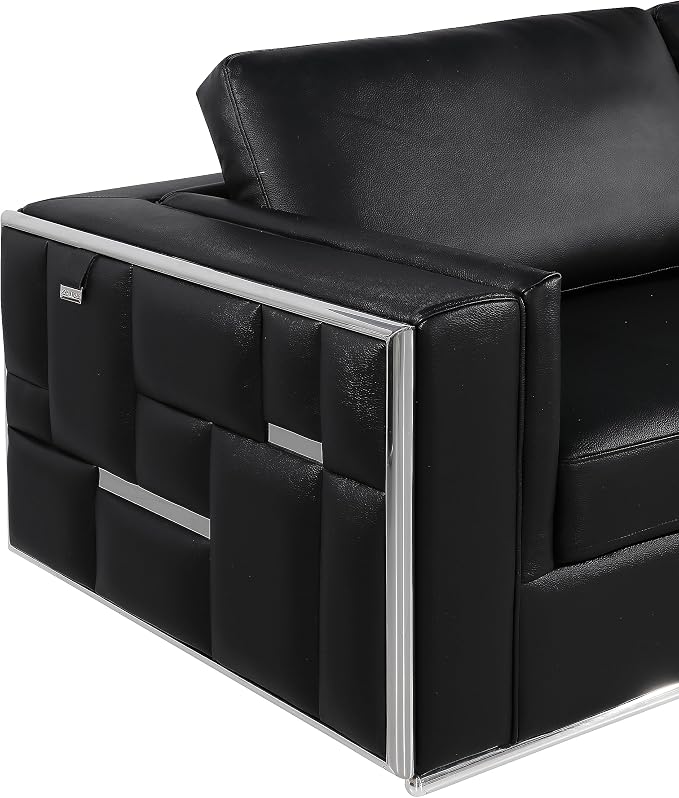 Blackjack Furniture Catania Modern Top Grain Italian Leather Sofa Set - Image 21